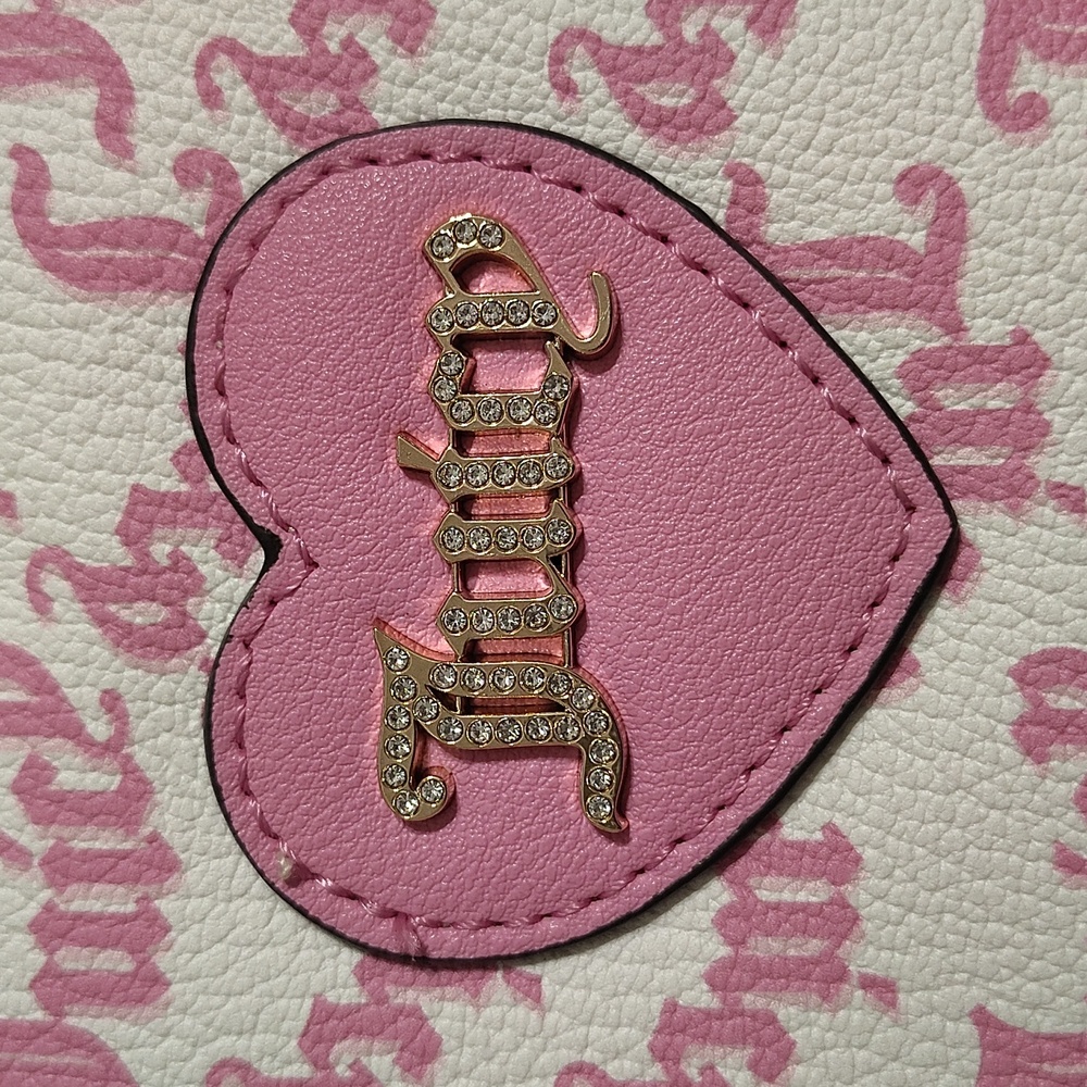 💗 NWT Juicy Couture Heart Coin Purse / Wristlet – Pink Logo Print - Picture 5 of 10
